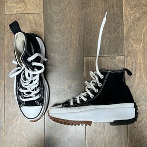 Converse Black and White Platform Sneakers